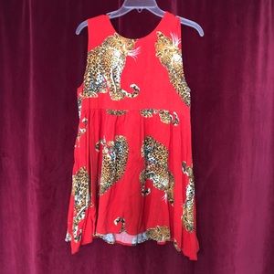 Babydoll dress (M) jungle leopard print
